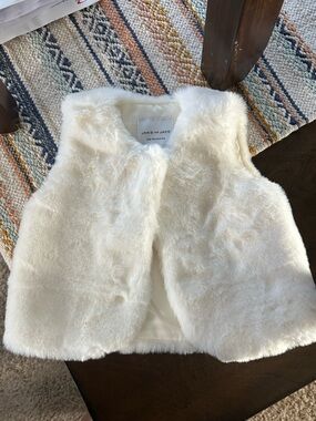 Janie and Jack Ivory Faux Fur Vest